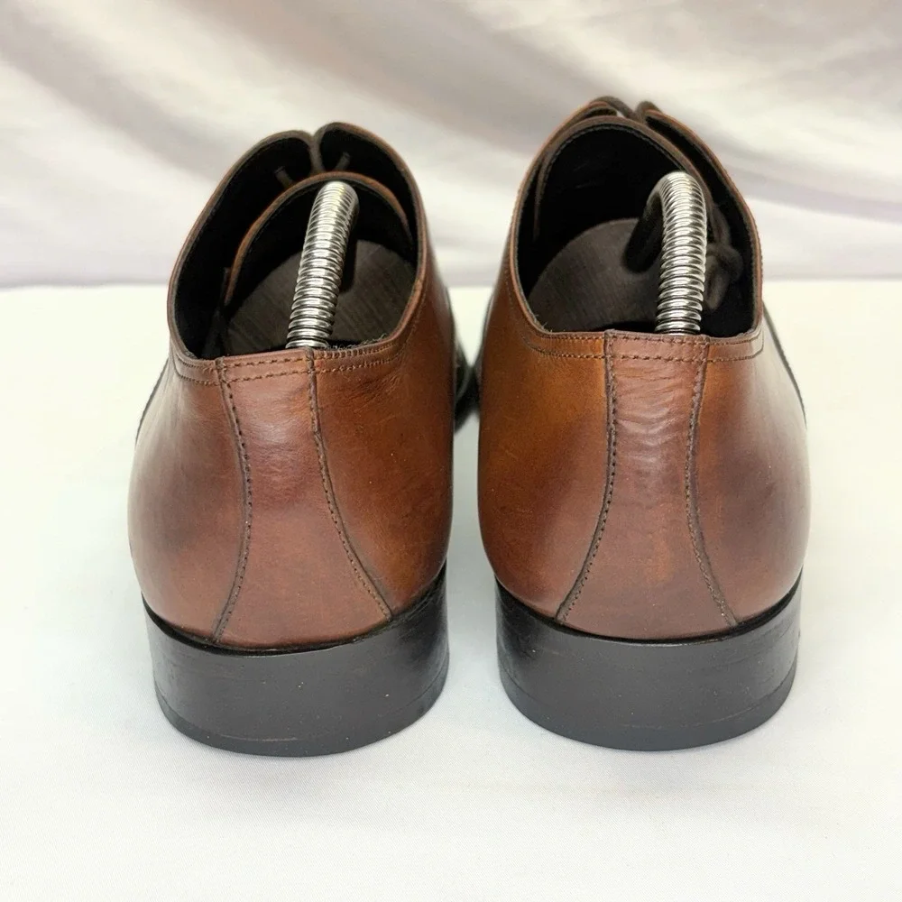 TO BOOT NEW YORK Brandon Oxford Dress Shoes Men's US 8.5 Brown Leather Cap Toe